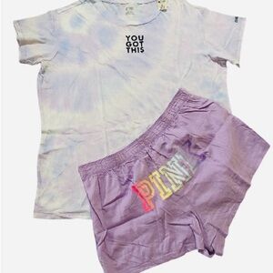 PINK Victoria's Secret Pajama Set - You Got This large New with tags Hooded